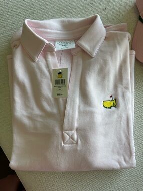 Masters Light Pink Polo with Yellow Embroidered Logo